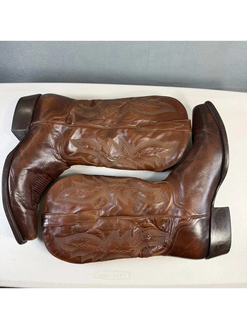 El Dorado Handmade Antique Calf Western Cowboy Boots Mens 12 Square Toe ED1111